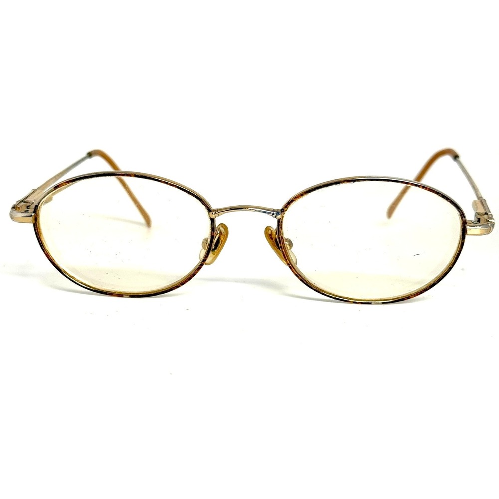 Vintage Gold Oval‎ Eyeglasses Metal Frame Tortoiseshell Accent COL X333